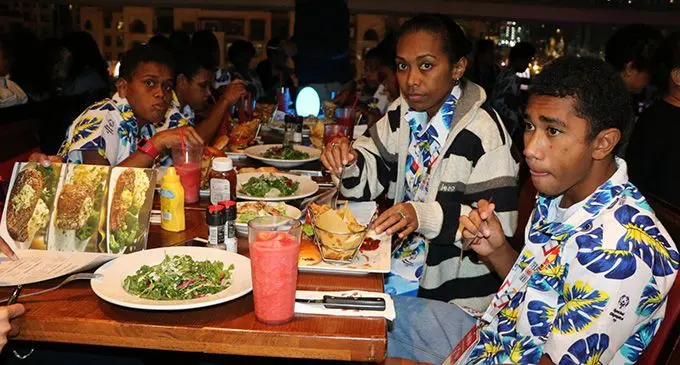 Fiji Special Olympics athletes to the World Games during the thanksgiving dinner in Abu Dhabi on March 20, 2019. Photo: Kelepi Abariga