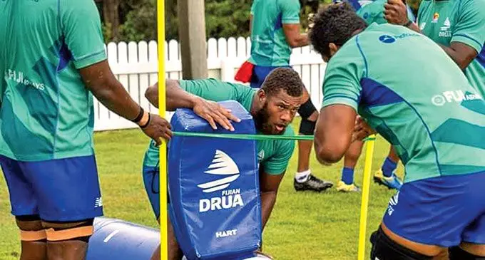 Swire Shipping Fijian Drua prop Jone Koroiduadua during a training session. Photo: Fijian Drua