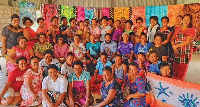 Participants showing their craft during the fabric art printing workshop in Labasa on April 21, 2022. Photo: Sampras Anand 