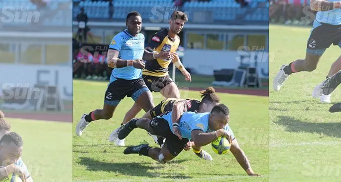 Serupepeli Vularika of the Fiji Airways Fijian Drua scores the team’s first try against Western Force on September 7, 2019, in Suva’s ANZ Stadium. Despite the try Drua lost 15-38. Photo: Ronald Kumar