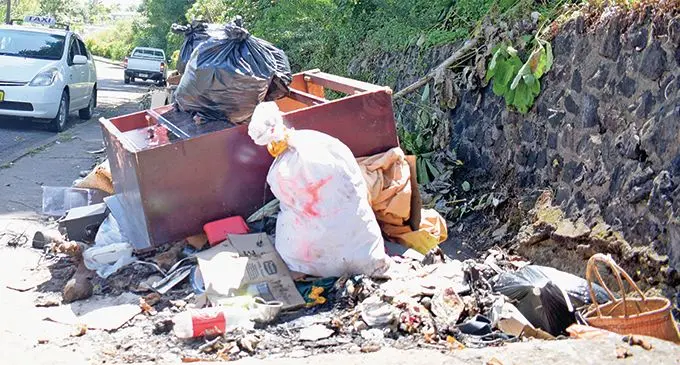 A pile of rubbish outside the PRB housing flats at Kia Street in Raiwai. Photo: Ronald Kumar