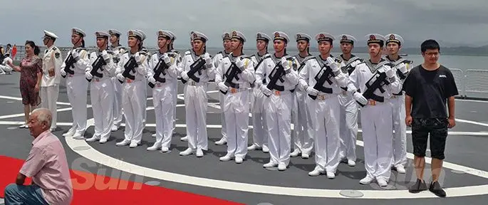 Crew members of the ship Qi Juguang being welcomed at the Port of Suva on November 4, 2019. Photo: Inoke Rabonu
