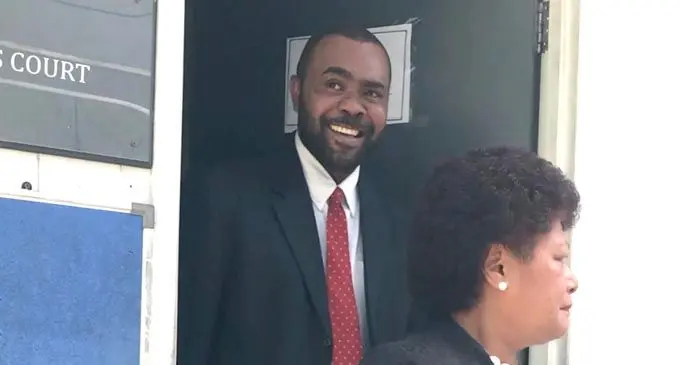Oppostion Member of Parliament Mosese Bulitavu (left), and SODELPA MP Salote Radrodro at the Suva Magistrates Court on February 15, 2018. Photo: Fonua Talei