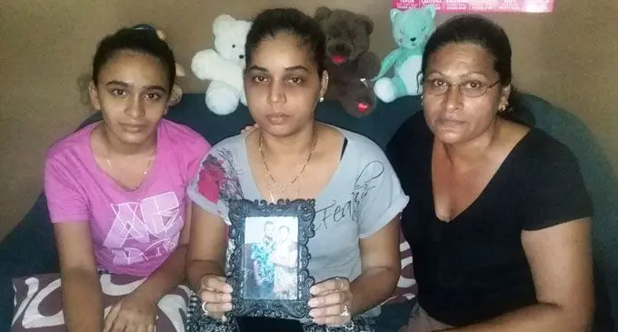 Avinesh Ram’s family (from left), Nishi Nitisha (niece), Poonam Kohli (wife) and Nandani Keshni Lata (sister-in-law) at their resi­dence, in Toko, Tavua, on May 3, 2018. Photo: Peni Komaisavai