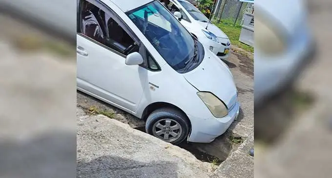 The gaping hole at Autocity Place, Raiwaqa. Photo: Keshwin Nand