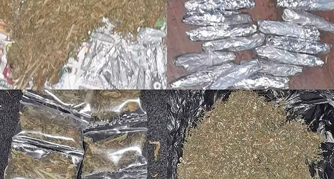 Some of the suspected drugs confiscated.
