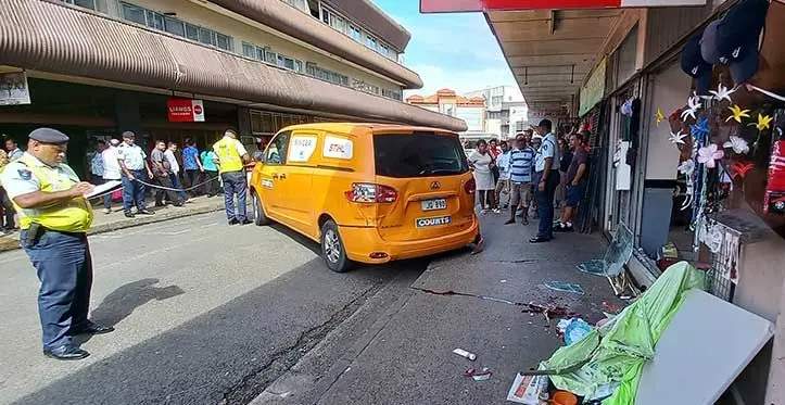 The accident site at Nina Street in Suva on August 9, 2023. Photo: Ronald Kumar