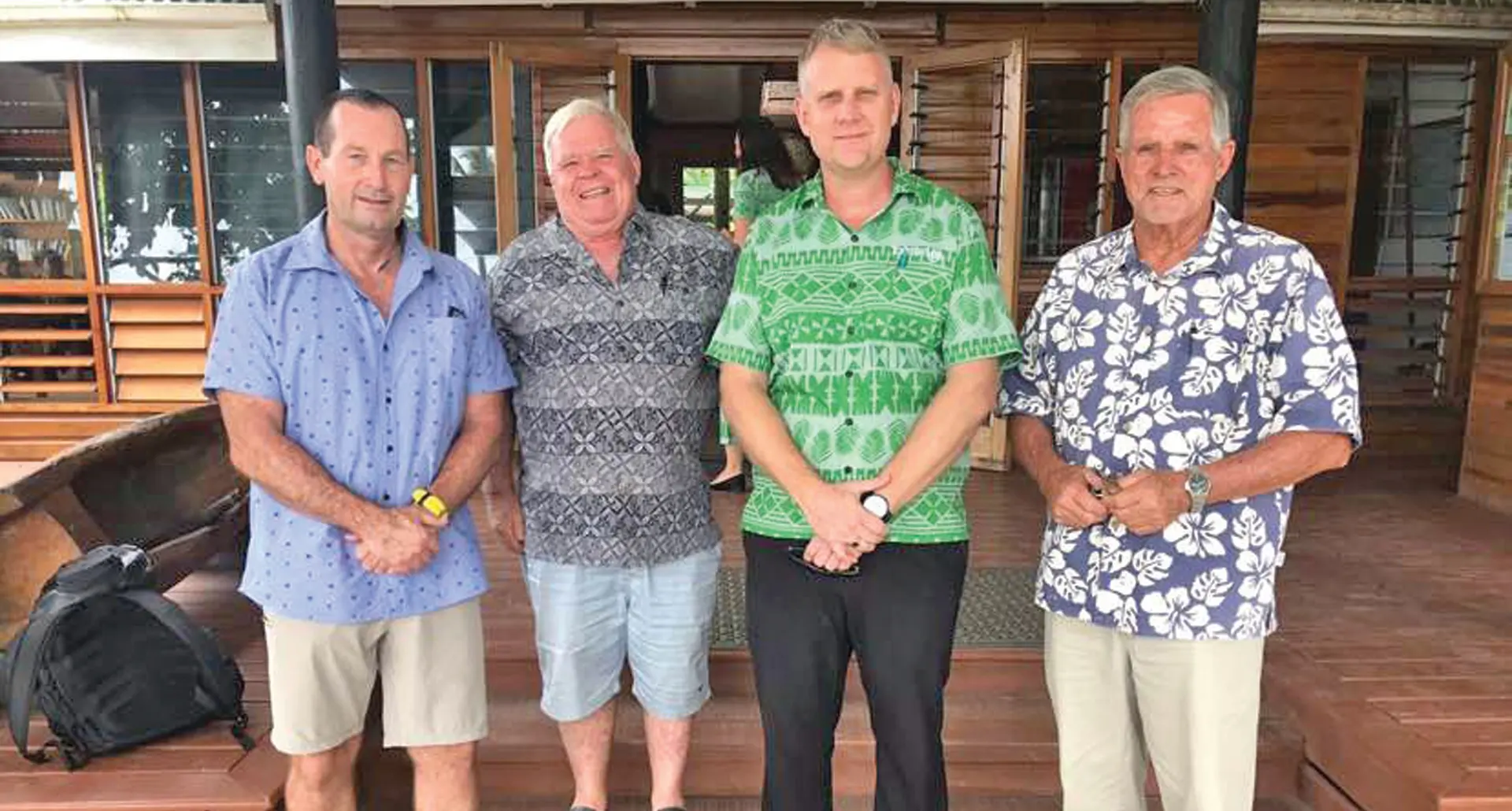 From left: Namale Resort and Spa general manager, Bill Keefe, Savusavu Tourism Association vice president and Copra Shed Marina co-owner Geoff Taylor,  Tourism Fiji chief operation manager, James Pridgeon, and Copra Shed Marina co-owner Tony Philp at Daku Resort in Savusavu on November 6, 2020.    