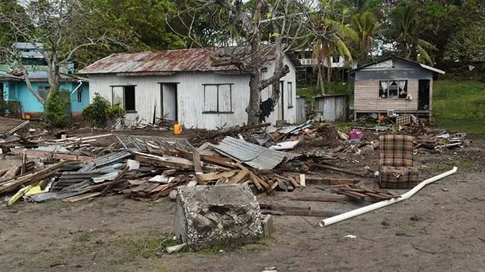 Home in Yaroi and Makadru Village in Matuku, Lau, that were damaged by Tropical Cyclone Harold. Photos: Office of the Prime Minister