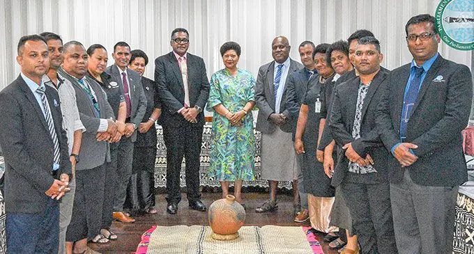Ministry of Social Welfare, Children and Social Protection staff and members of the Standing Committee on Public Accounts. Photo: Parliament of Fiji