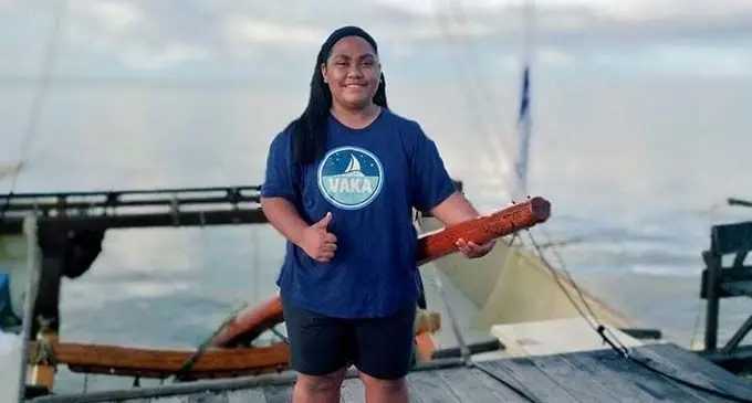 AnnMary Raduva on board Mama Uto at the Sailing Centre in Suva. 