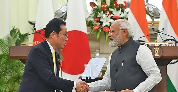 India Prime Minister Narendra Modi, (right), and his Japan counterpart Furnia Kishida vowed to work together under India's G20 presidency and Japan's G7 chairship. Photo: India Today