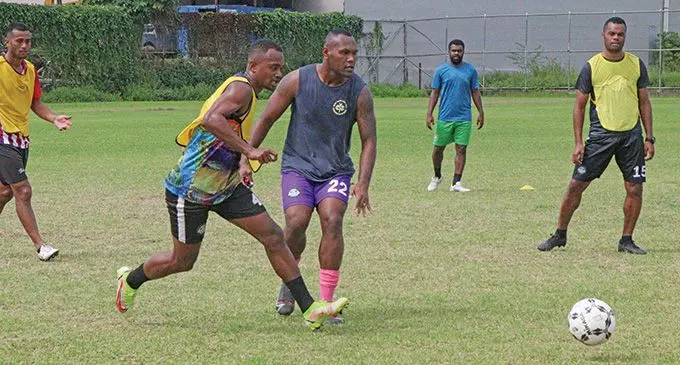 The Suva football side during one of their training sessions at the Fiji Football Academy ground, Vatuwaqa, Suva on August 25, 2022. Photo: Kerera Sovasiga-Tuisawau