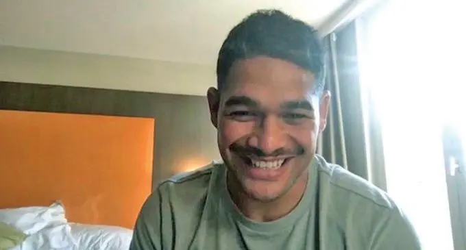 Sam Matavesi from his hotel room in France. Photo: Force.Net