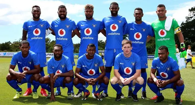 Lautoka football team pose for a group shot before their Champions League opener against Madang FC at Trusts Arena in Auckland, New Zealand on February 25, 2018. Photo: OFC Media