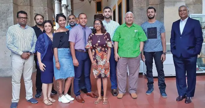 Prime Minister Voreqe Bainimarama, medical student Sanjana Singh (seventh from left) with other Fijian medical students and members of the Fijian delegation in Havana, Cuba.  Photo: PM’s Office