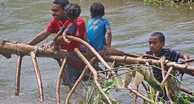 Children in Savura Road, Wailoku, in the nearby creek on March 28, 2024. Photo: Asenaca Ratu