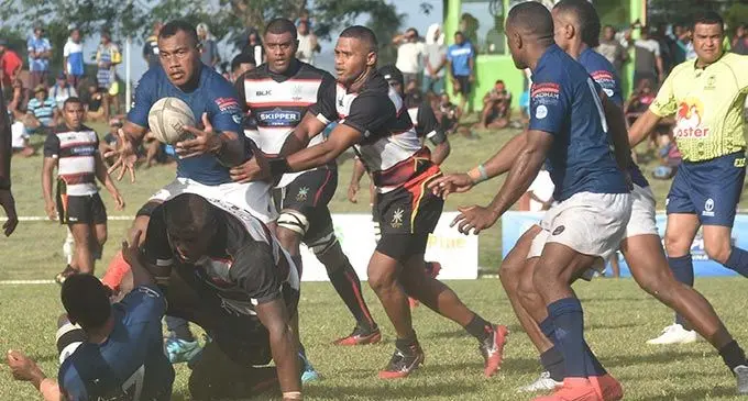 Jack’s Nadi Vilikesa Boletawa on attack against Naitasiri during the Skipper Fiji Rugby Championship at Prince Charles Park. Photo: WAISEA NASOKIA