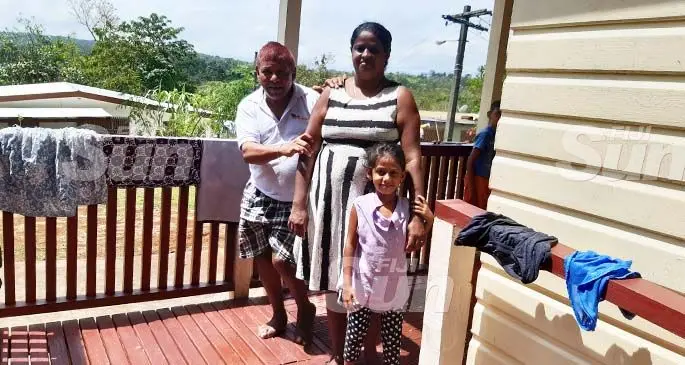 Pranay Hukum with his wife Shaleen and daughter Grace at their home in Clifton Road in Nasinu. Photo: Shalveen Chand