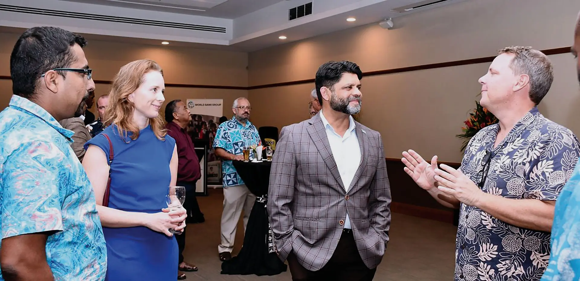 Attorney-General and Minister for Economy, Aiyaz Sayed-Khaiyum with outgoing World Bank resident representative to the Pacific Lasse Melgaard (right). Photo: DEPTFO