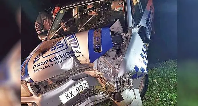 The vehicle involved in the road accident at Balawa, Lautoka, on February 19, 2024.