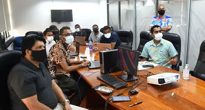The Attorney-General Aiyaz Sayed-Khaiyum was briefed on the current status of Government’s assistance to Fijians living in containment areas by the team from the Ministry of Economy, led by acting Permanent Secretary Shiri Gounder.