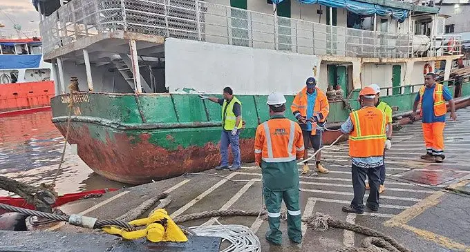 Maritime Safety Authority of Fij officers during a ship inspection. Photo: MSAF