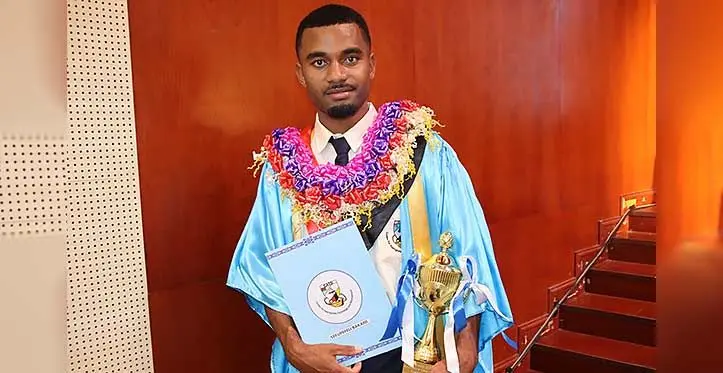 New graduate, Serupepeli Bakani.
