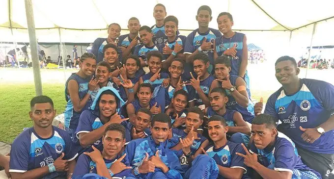 Nasikawa Vision School gold medallist Keleto Loboilagi (front third from right) with his teammates. Photo: Sereana Salalo