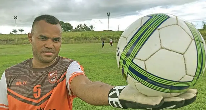 Goalkeeper Vereti Dickson during training at the Korovuto College ground, Nadi on January 7, 2021. Photo: WAISEA NASOKIA