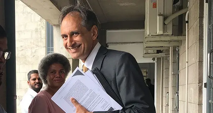 Lawyer accused of contempt of court Richard Naidu outside the Civil High Court in Suva on July 13, 2022. Photo: Ashna Kumar