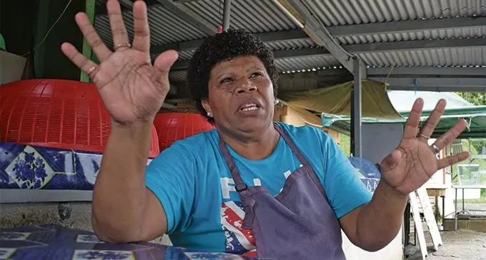 Lami Town Council food stall owner Senimelia Cevaca is happy with the renovated user pay public convenience available behind Lami Market. Photo: Ronald Kumar
