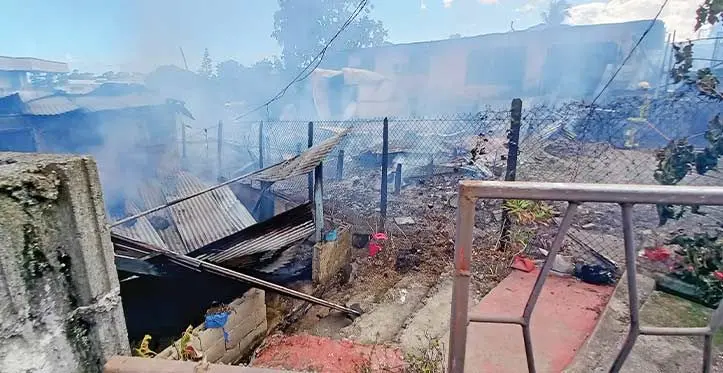 The remains of the three homes at Namadi on April 5, 2023. Photo: Ronald Kumar