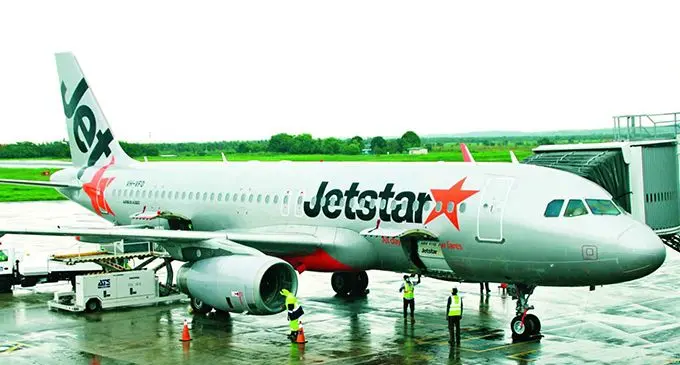 Jetstar Airbus A320 at Nadi International Airport last month. Photo: Fiji Airports/Facebook