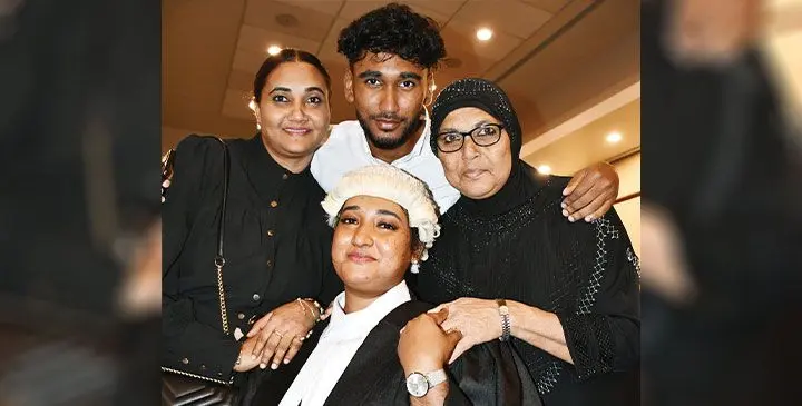 Kushboo Saheeba Ali with family members on March 25, 2025. Photo: Ronald Kumar