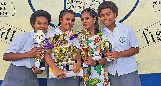 Year 12 and 13 students of Duavata Secondary School in Udu District, Macuata, during their annual prizegiving ceremony. Both streams achieved a 100 per cent pass rate for the external exams.