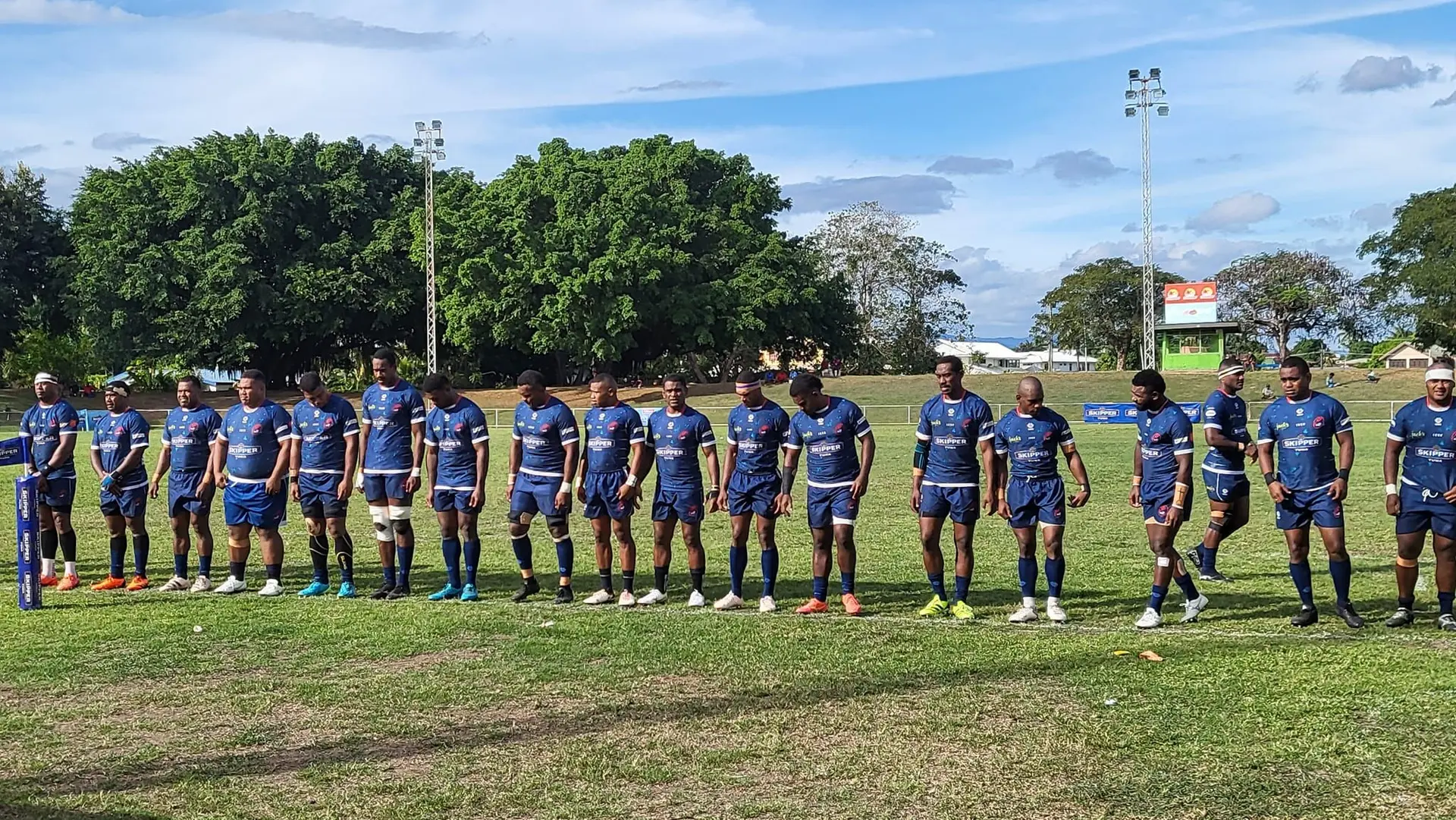 Jack’s Nadi players line-up before taking in Fiji Pine Lautoka in their Skipper Cup quarterfinal clash at Prince Charles Park, Nadi, on June 8, 2024. Photo: Nadi Rugby Union
