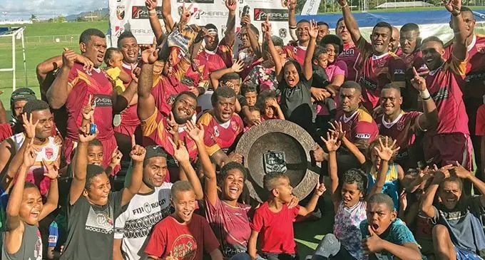Western Maroons players with officials and supporters at Churchill Park, Lautoka on December 5, 2020. Photo: Waisea Nasokia