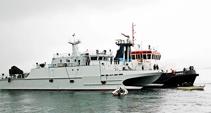 The Republic of Fiji Military Force’s Navy hydrographic vessel RFNS Kacau, which was donated by China.  Photo: Fijian Navy