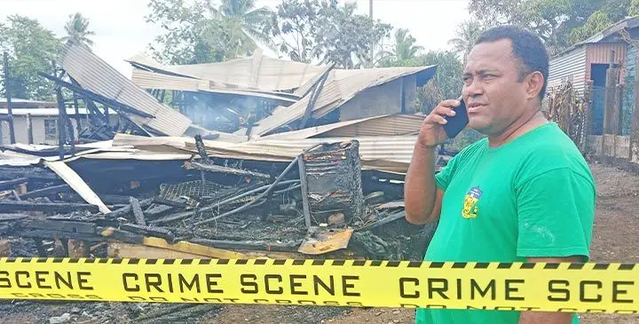Ananaiasa Nodrakoro of Tovata Road, Nasinu after his family home was destroyed in early morning fire on June 9, 2025. Photo: Ronald Kumar
