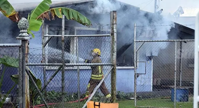 The fire at a home in Naodamu, Labasa on April 2, 2021. Photo: Sampras Anand