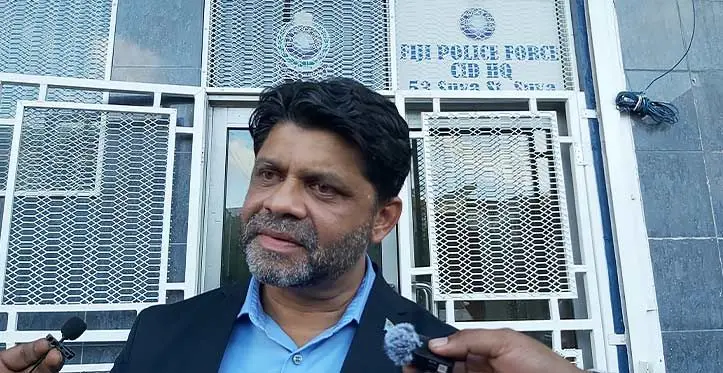 Former Attorney-General Aiyaz Sayed-Khaiyum outside the Fiji Police Force Criminal Investigations Department in Toorak, Suva on April 19, 2023. Photo: Ashna Kumar