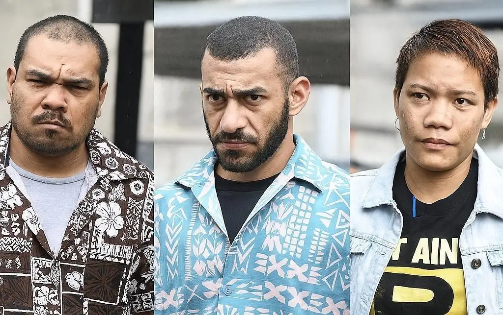 From left: Lagomarchino Baules, Peniasi Delai and Ginna Choi outside the Suva Courthouse on October 22, 2025.