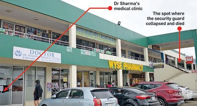 The Tebara Plaza in Nakasi where the late Rupeni Savubale a security guard collapsed and died on Monday just metres from a medical centre. Photo: Ronald Kumar