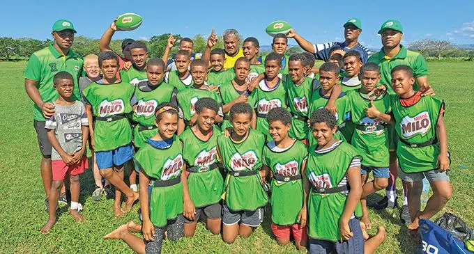 Children at the Milo/ Rugby Academy tag rugby outreach at the Ba Market ground on October 15, 2022. Photo: Waisea Nasokia