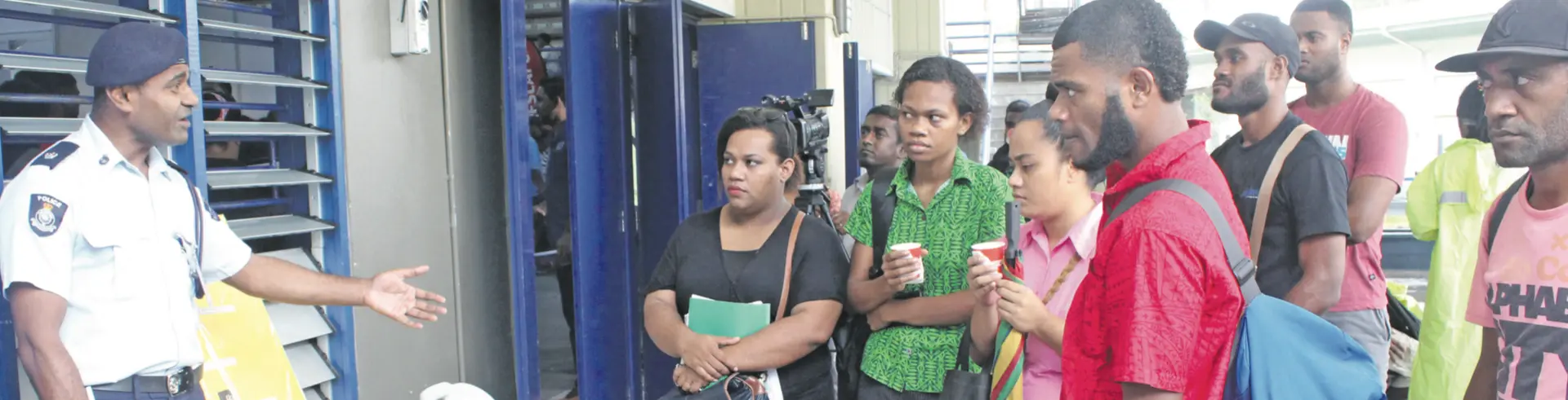 People at the Fiji Police Force booth during the National Job Fair at the FMF Gymnasium, Suva on April 25,2019. Photos: Simione Haravanua