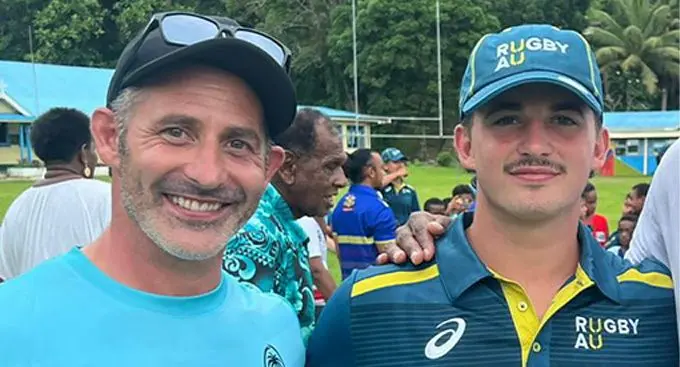 From left: Ben Gollings with his son Rocco Gollings.