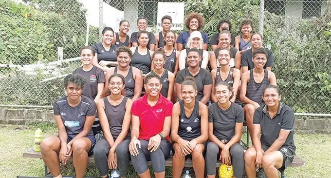 Fijian Pearls squad members after their first training session with natinal coach, Jenny Brezel, at the National Netball Centre, in Suva, on March 13, 2021. Photo: Sereana Salalo 