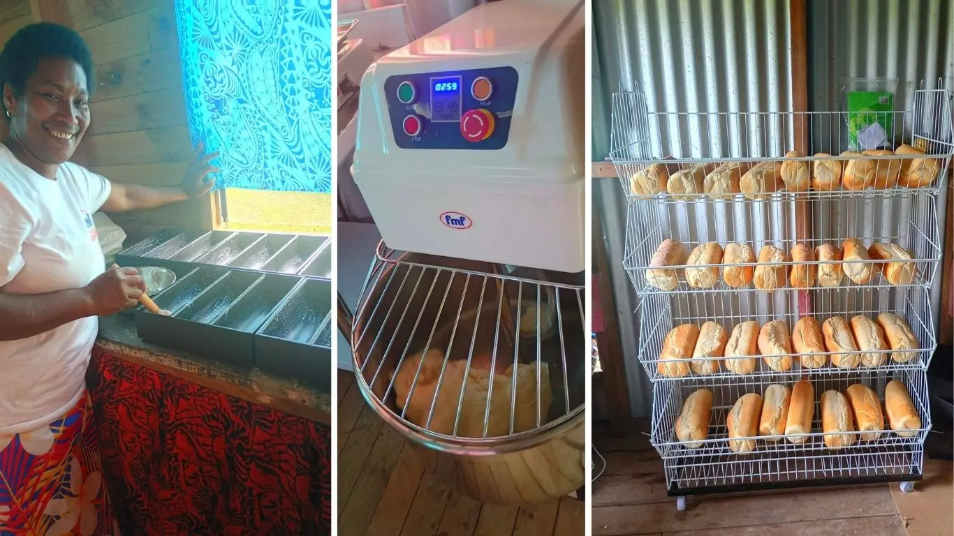 A women-led cooperative bakery has transformed access to fresh bread and created new economic opportunities for families in a remote district of Serua,