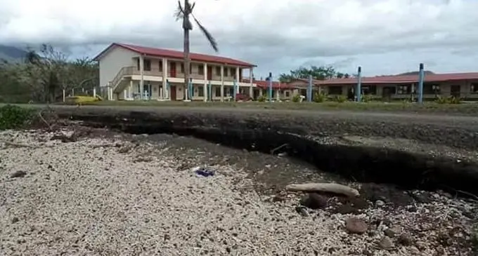 Some of the remains during high tide beside the South Taveuni Primary School in Taveuni on August 1, 2022.